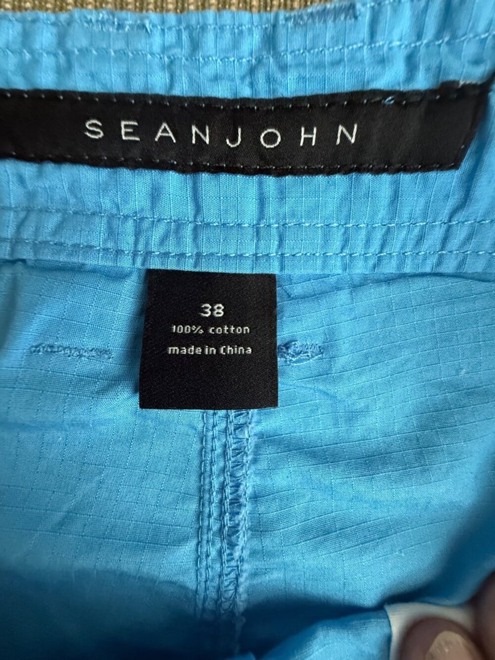 Sean John Mens Blue Cargo Shorts Size 38 Cotton Lightweight Casual - Picture 4 of 8